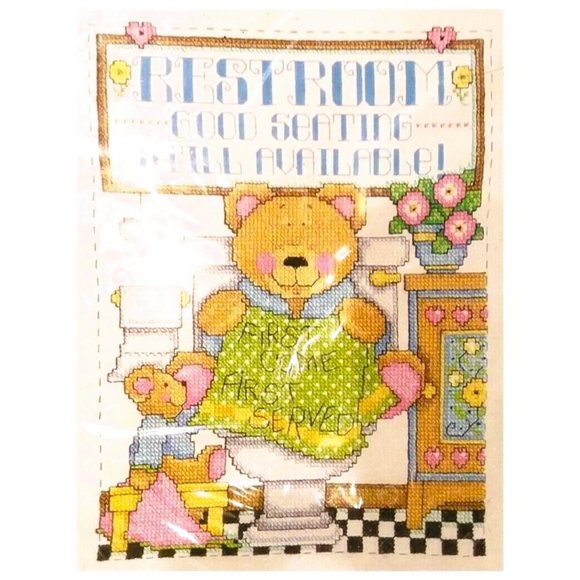 Stamped Cross Stitch Kit GOOD SEATING Janlynn Kit #140-193 New unopened 10"x13" - Picture 2 of 7